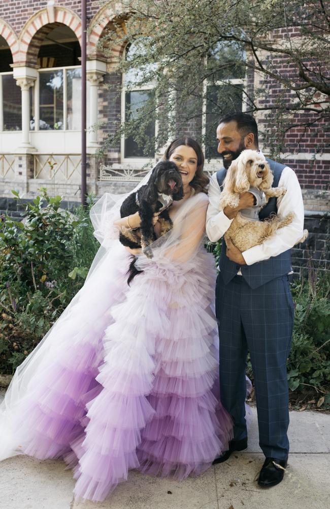 Melanie Stow wed Hattem Serewa at Ripponlea Estate earlier this year. Picture: Chole May