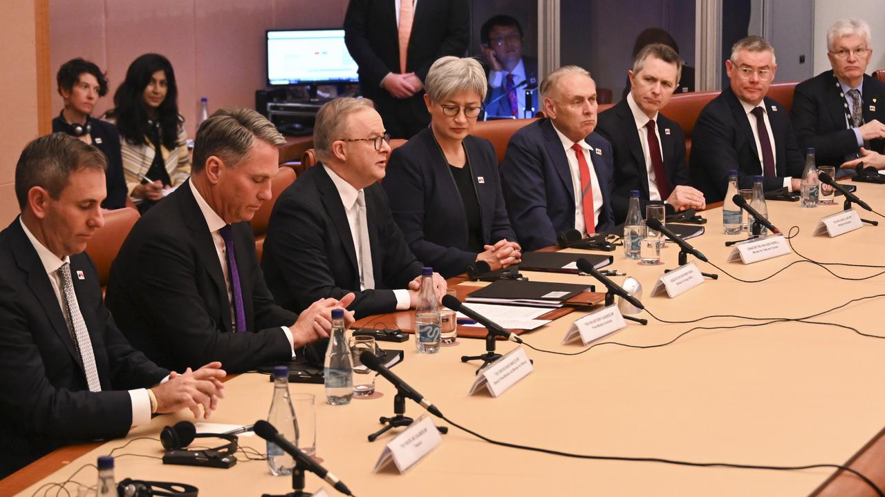 Prime Minister Anthony Albanese attends the Annual Leaders Meeting at Parliament House in Canberra. Picture: NewsWire / Martin Ollman