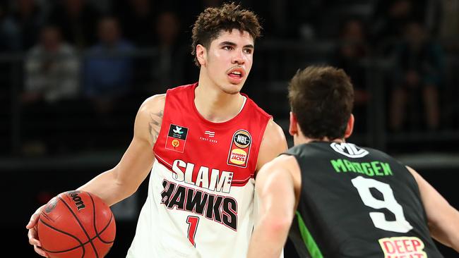 LaMelo Ball doesn’t usually say much on the court, but fellow NBL Next Star RJ Hampton says that will all change on Thursday night. Picture: Getty Images