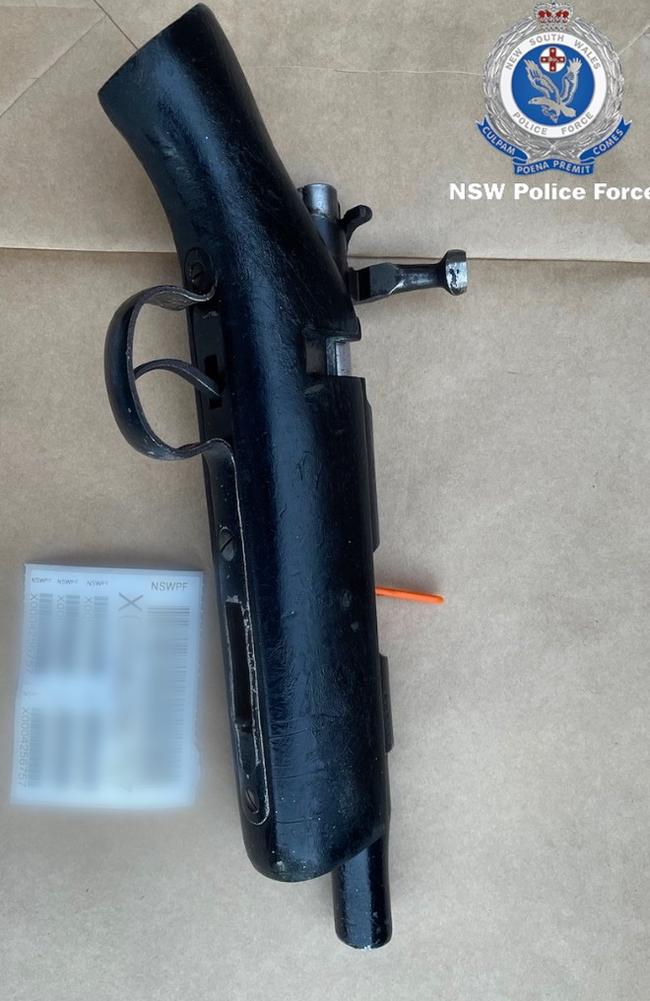 During a search of the home, investigators allegedly located this loaded .22 bolt action shortened rifle. Picture: Police NSW