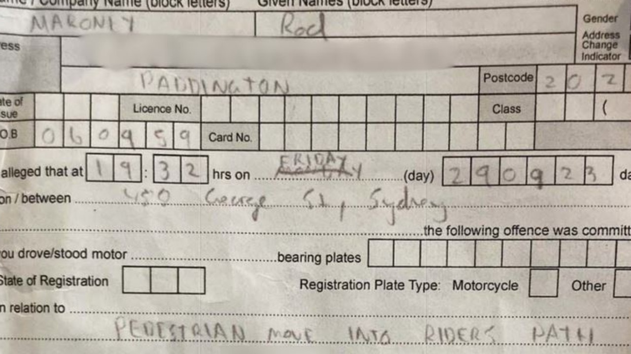 The fine was for $86 and stated that he 