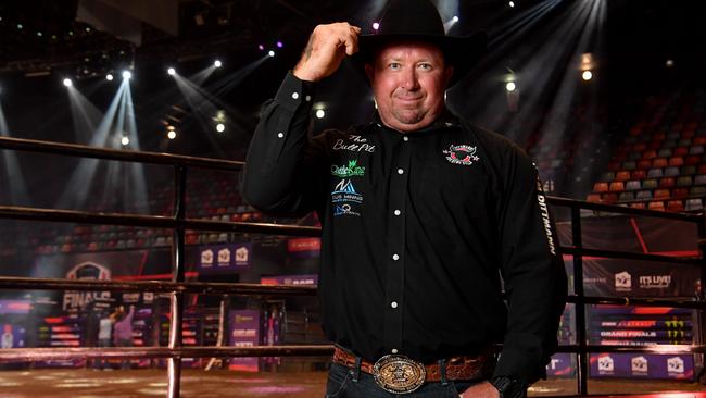 PBR Finals at the Townsville Entertainment Centre. Bull contractor Jason Dittman puts in a lot of work to prepare his bucking bulls. Picture: Evan Morgan