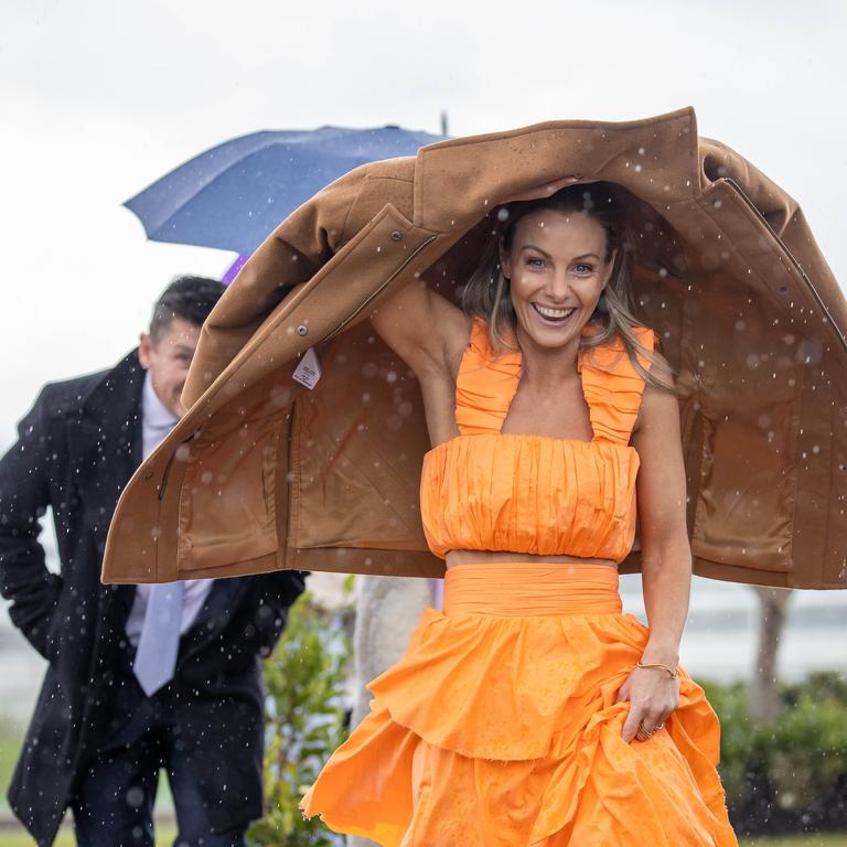 Rain hits the Melbourne Cup. Picture: Jason Edwards