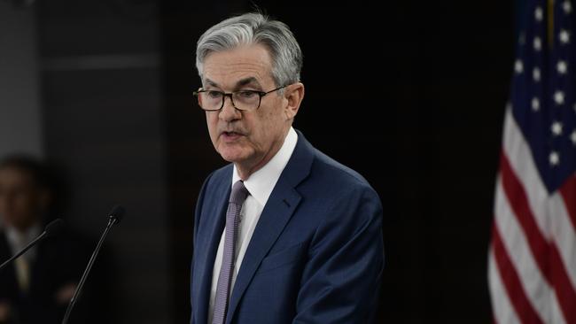 Federal Reserve Chair Jerome H. Powell. The Fed has slashed rates to near zero. Picture: AFP