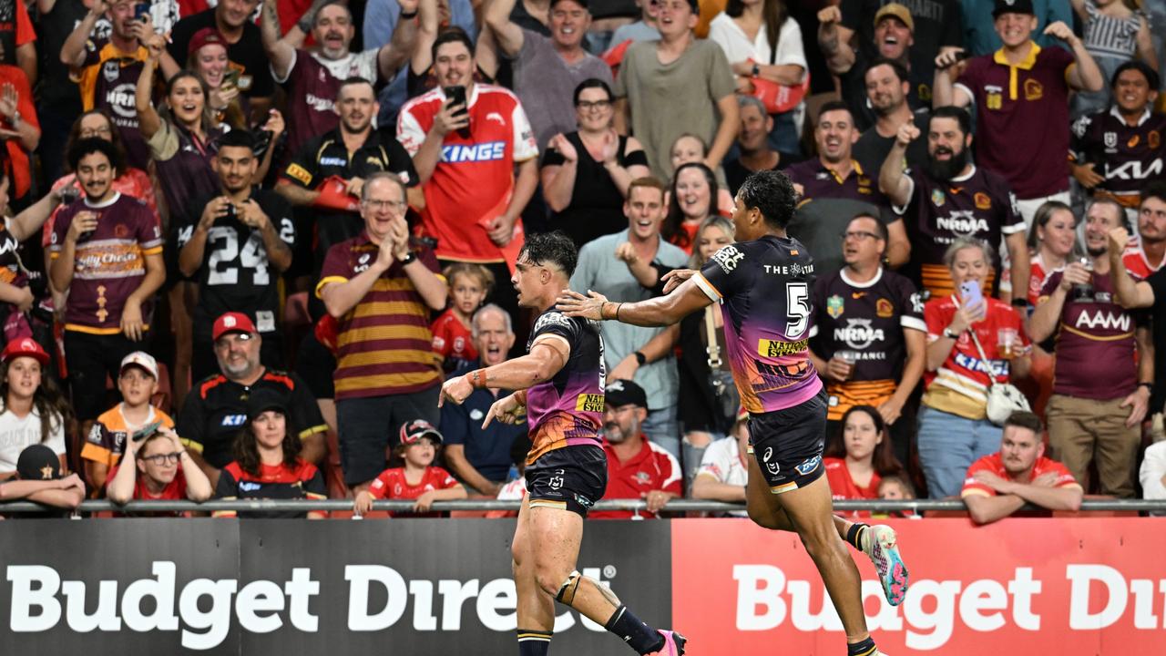 What a moment for Kotoni Staggs. Photo: AAP Image/Darren England