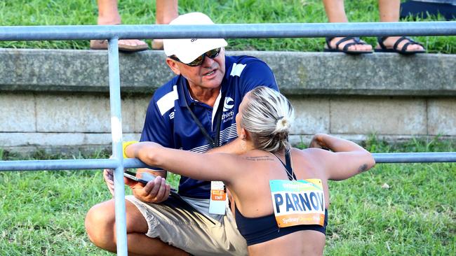 Parnov coaching at the Sydney Olympic Park Athletics Centre in Sydney in 2018.