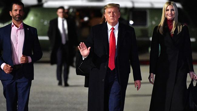 Donald Trump with Donald Jr ad Ivanka Trump (C. Picture: AFP.