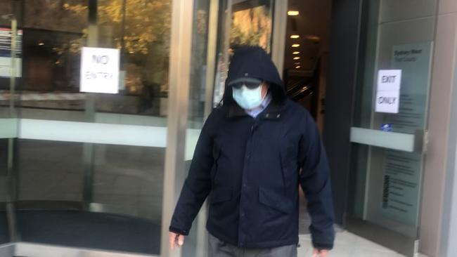 Fouad Hasna, 50, leaves Parramatta District Court after an earlier court appearance. Picture: Kate Lockley