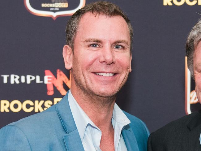 Wayne Carey and Brian Taylor at the Triple M Footy 21st Birthday drinks at Greenfields in Albert Park on Wednesday, August 9, 2017. Picture supplied by Triple M