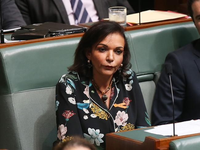 Labor MP Anne Aly in Question Time. She has attacked Senator Hanson’s stunt. Picture: Kym Smith