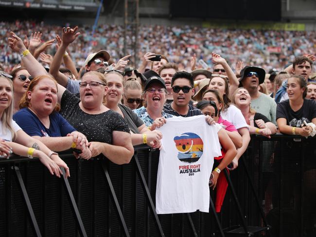 The Fire Fight Australia benefit bash in front of 75,000 fans was one of the last big events before COVID-19 hit. Picture: Richard Dobson