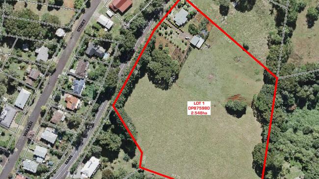 A DA has been received by Lismore City Council for a five lot sub division on Main St, Clunes.