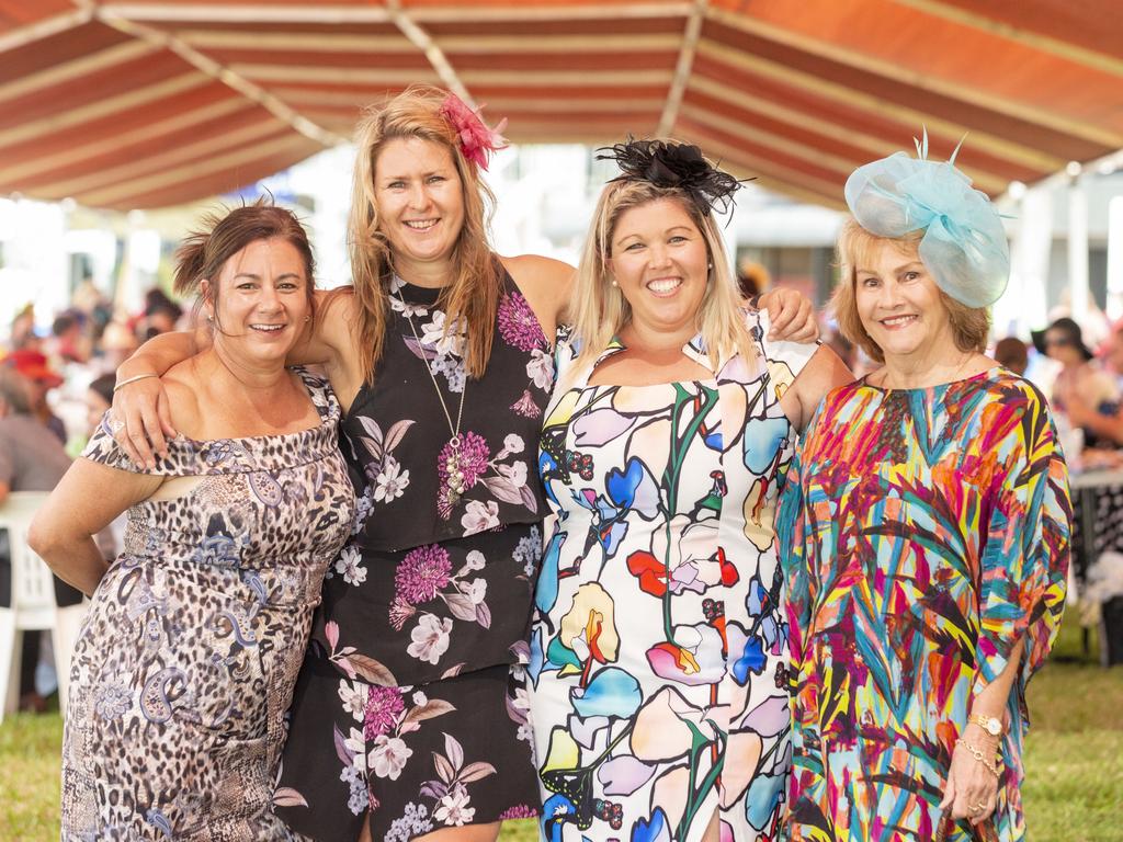 Danielle Abela, Jo Glennon, Alisha Barriball and Kim Bond at the Bridge Toyota Ladies' Day. Picture: Floss Adams