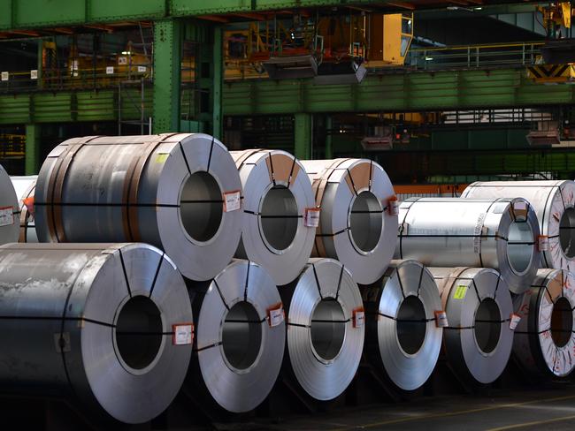 FILE Donald Trump Plans To Impose Tariffs on U.S. Imports of Steel and Aluminum SALZGITTER, GERMANY - MARCH 01: Rolled steel coils are seen in storage at a mill of German steel producer Salzgitter AG on March 1, 2018 in Salzgitter, Germany. Salzgitter, one of Europe's biggest steel makers, recorded better-than-expected profits in preliminary results for 2017. The company will hold its annual press conference on March 16. (Photo by Alexander Koerner/Getty Images)