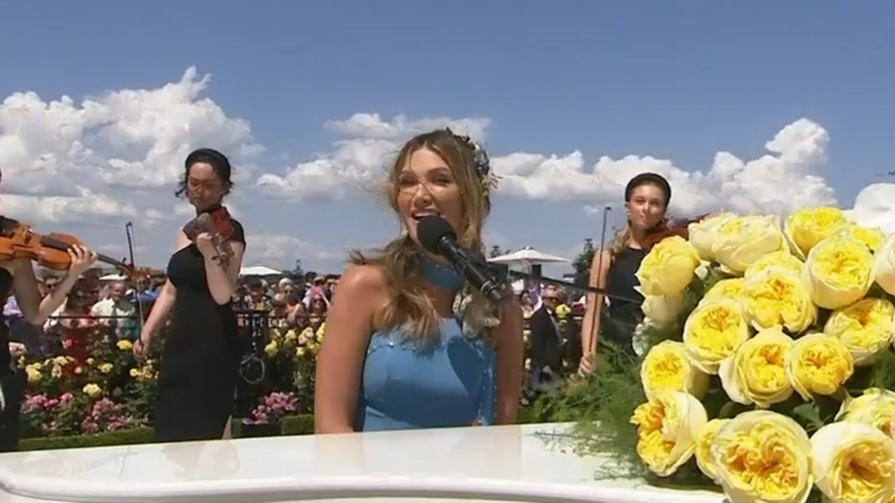 Delta Goodrem entertainment divides fans at Melbourne Cup