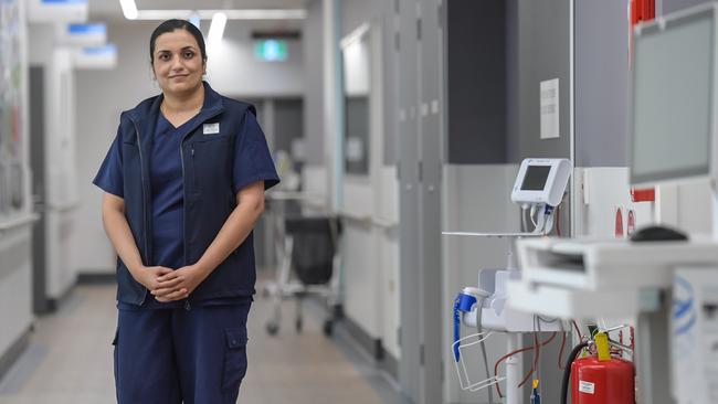 Jatinder Kaur is a palliative care nurse at Modbury Hospital and is a finalist in the Palliative Care Awards. Pic Roy Vandervergt