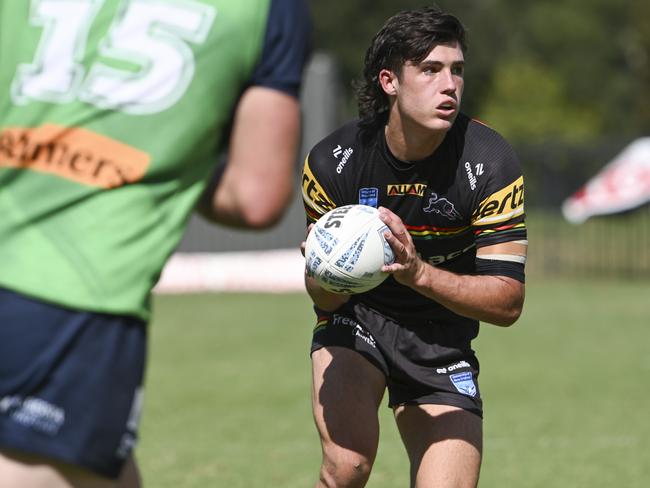 CANBERRA, AUSTRALIA, NewsWire Photos. MARCH 9, 2024: UNE SG Ball Cup - NSWRL Junior Reps Round Six Canberra Raiders vs Penrith Panthers at Raiders Belconnen in Canberra. Picture: NCA NewsWire / Martin Ollman