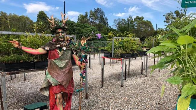 Street performer Kristian Santic as "The Guardian" at Redlands Indigiscapes Centre, Capalaba. Photo: Paula Shearer