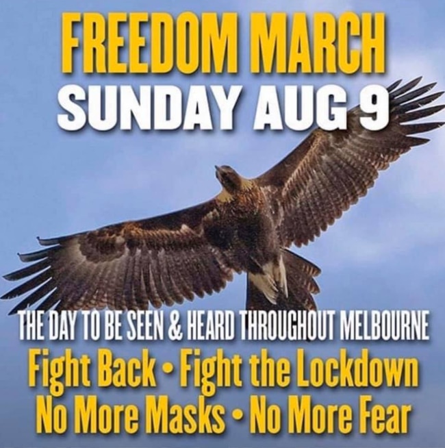 A poster for the planned freedom march.