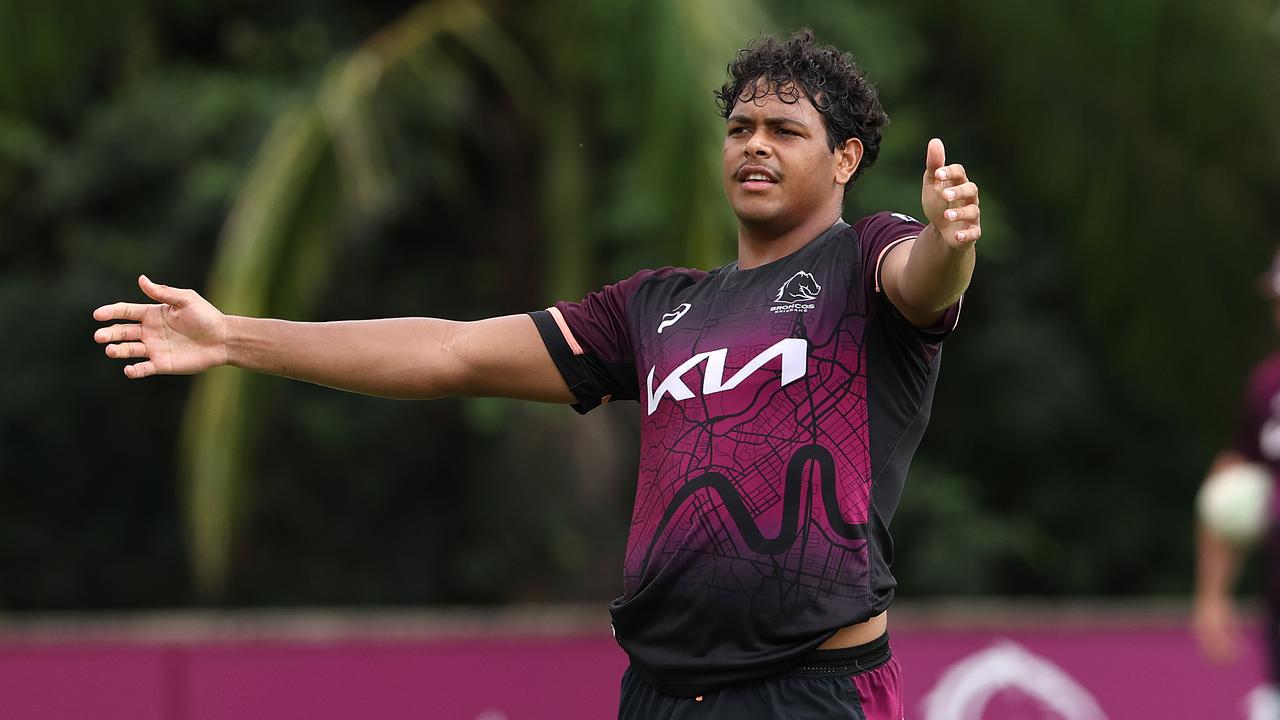 Selwyn Cobbo at training with the Brisbane Broncos. Picture: Adam Head