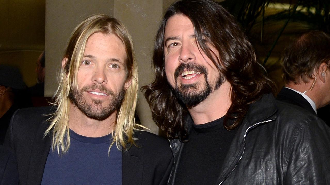 Taylor Hawkins (left) photographed with Foo Fighters front man, Dave Grohl. Picture: Larry Busacca/Getty Images.