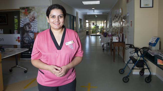 Inverpine residential aged care community Clinical Co-ordinator Neha Sidhu. PHOTO: AAP/Renae Droop