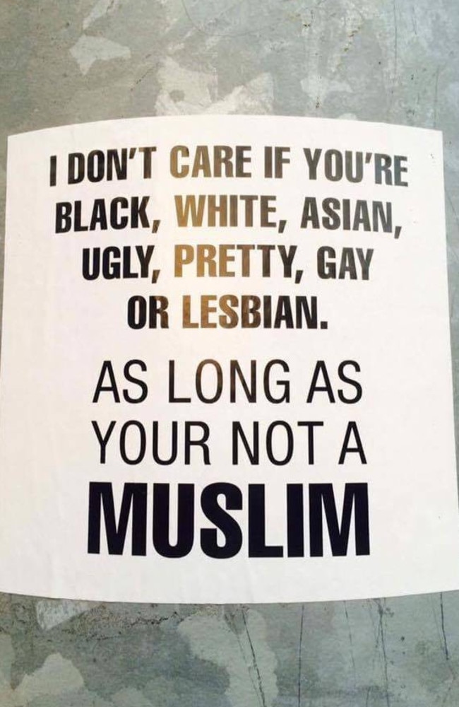 AntiMuslim sign in Ingleburn, Sydney with poor English is a massive