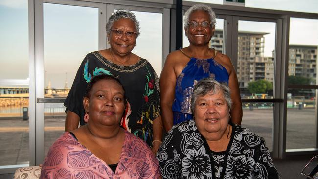 Lorraine Williams, Barbara Tapsell, Maureen Wanganeen and Judith Ah Wang at the 2024 NAIDOC Ball at the Darwin Convention Centre. Picture: Pema Tamang Pakhrin