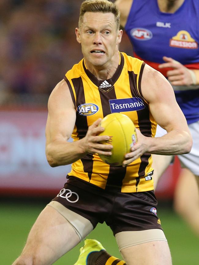 Sam Mitchell says the Brownlow Medal talk is a “pretty awkward situation”. Picture: Michael Klein