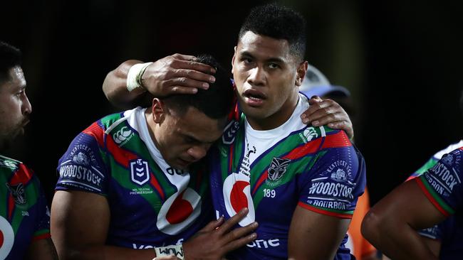 Warriors outside back Ken Maumalo (left) is homesick. Picture: Mark Metcalfe/Getty Images