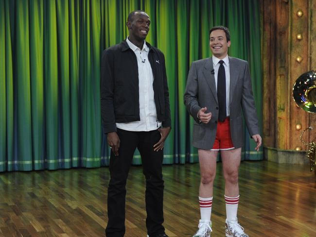 Bolt’s incredible feats drew the attention of media giants across the world. In September of 2009, the popular sprinter appeared on an episode of “Late Night With Jimmy Fallon.” Picture: Getty