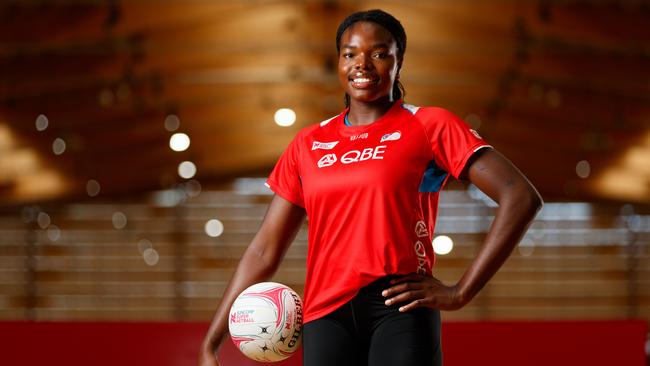 NSW Swifts import Grace Nweke, one of the highest-profile - and tallest - players in the world at the moment. Picture by Max Mason-Hubers