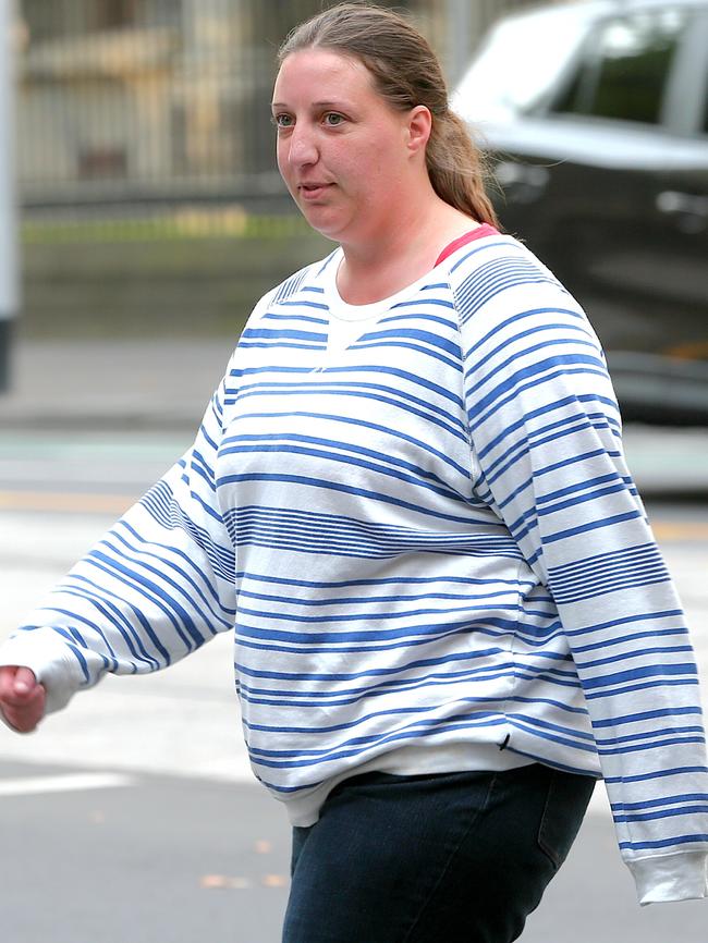 Amanda Warren, 31, leaves court after being bailed for the brutal attack. Picture: Ian Currie