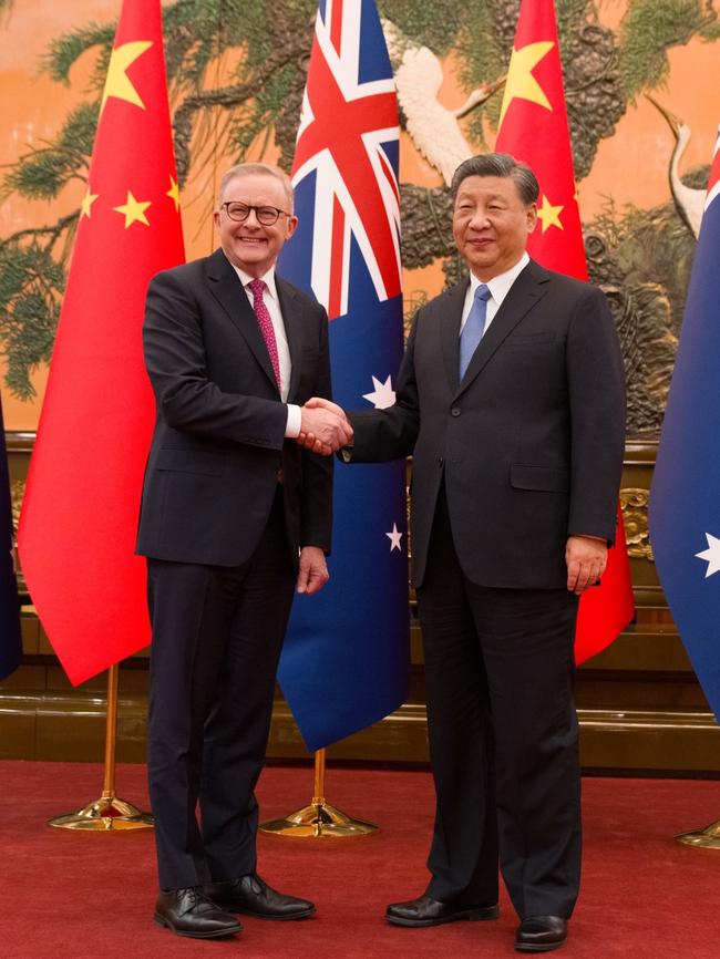 Anthony Albanese meets with China's President Xi Jinping in China last week. Picture: Twitter