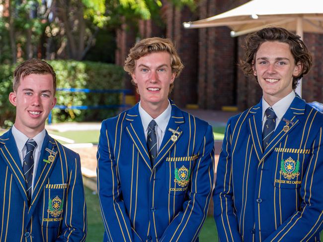 Captain Tom Seddon (centre) with vice-captains Will Dwyer and Peter Bohan. Picture: James McPherson Photography