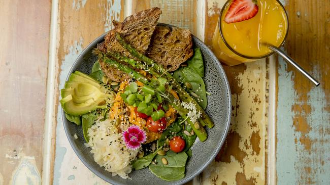 Mudjira Village Eatery is a garden oasis in a shopping centre. Picture: Jerad Williams