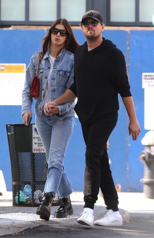 Leonardo DiCaprio and model girlfriend Camila Morrone in Downtown Manhattan. Pictured: Backgrid Australia