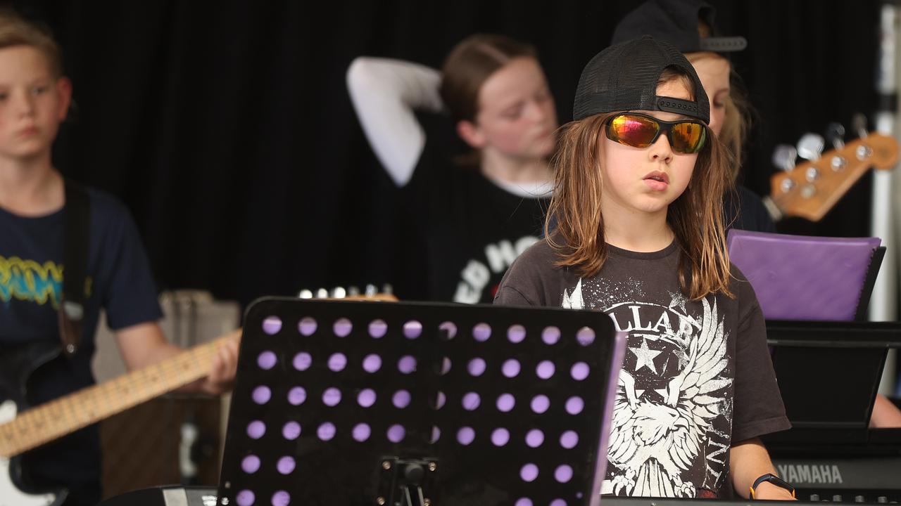 Surfside Primary School students performed in the school music section of the Geelong Show. Picture: Alison Wynd