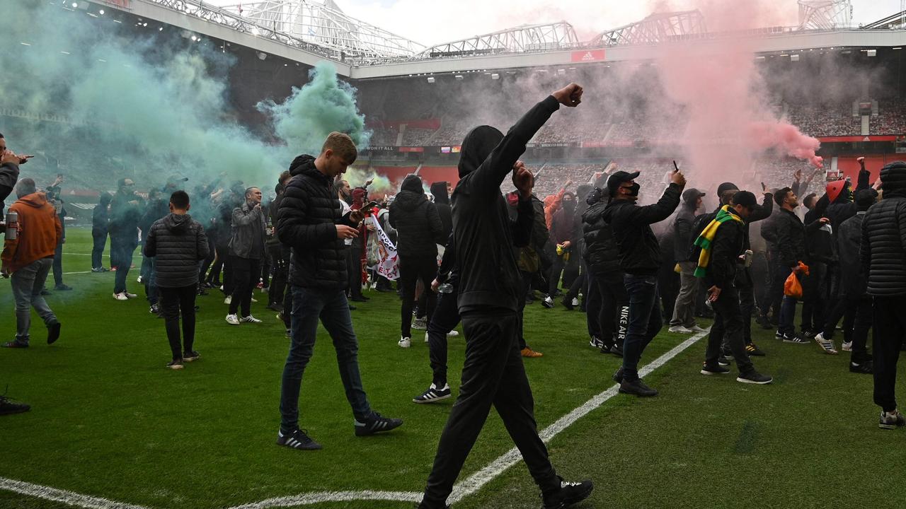 Manchester United fans mounted a protest. (Photo by Oli SCARFF / AFP)