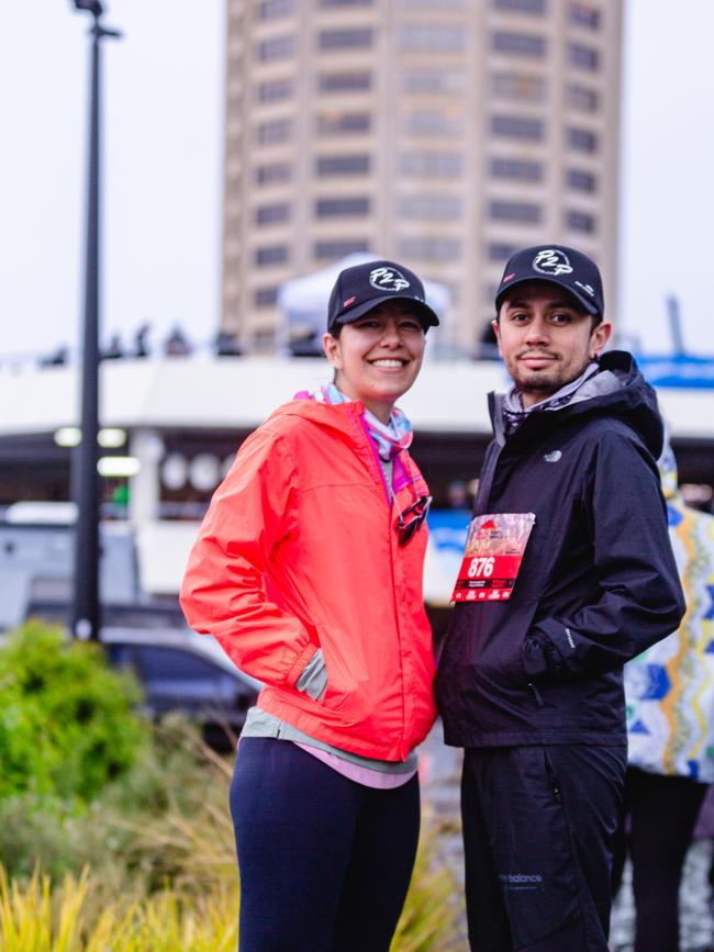 Rosa Bastilla and Mauricio Villamizar at the start of the Point to pinnacle. Picture: Linda Higginson