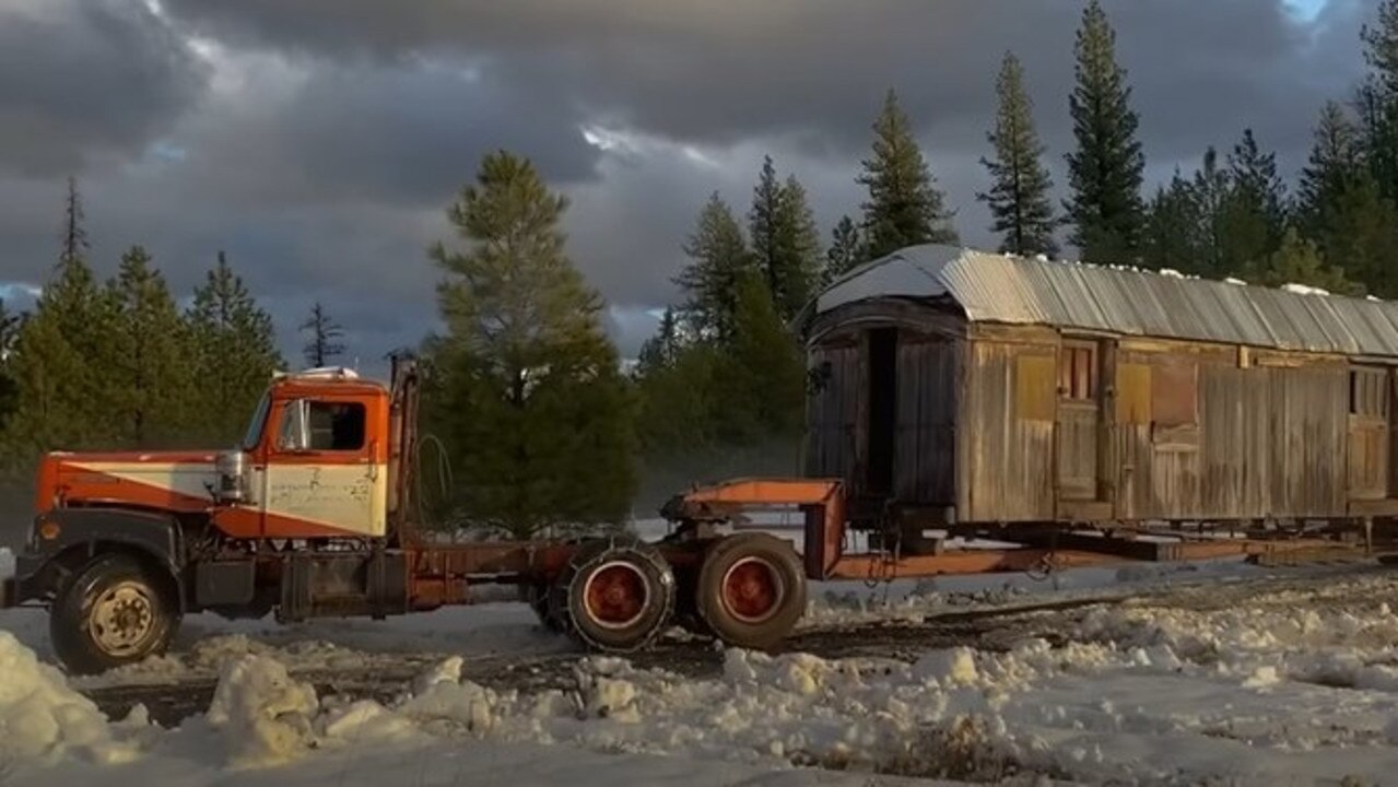 The family spent two years and $10,000 arranging to have the train car transported onto a 10-acre plot of land they owned. (Picture: YouTube/CNBC)