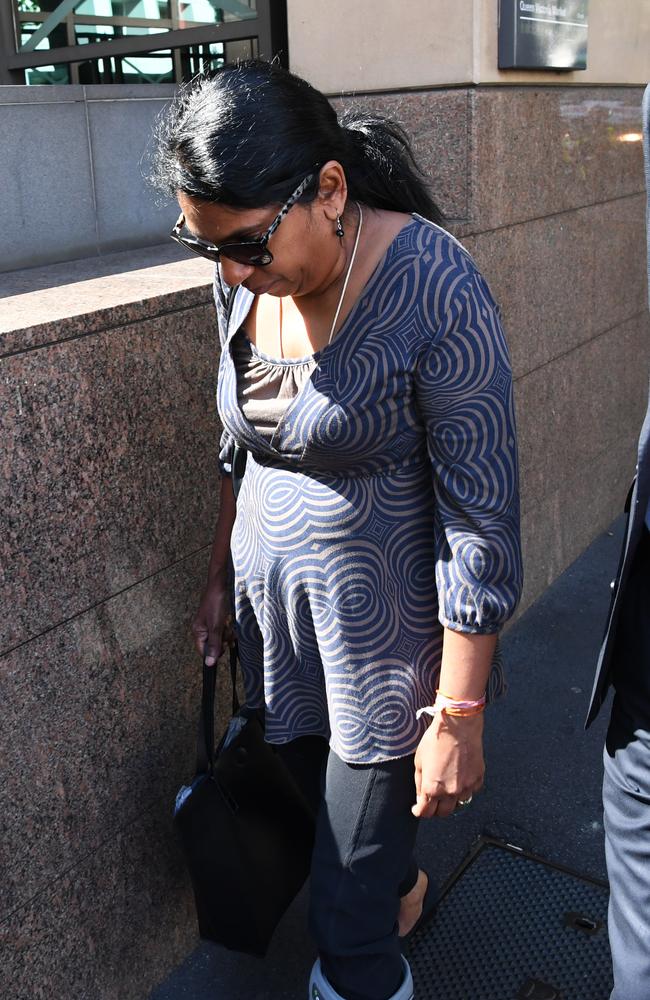 Kumuthini Kannan leaves the committal hearing at Melbourne Magistrates Court. Picture: James Ross.