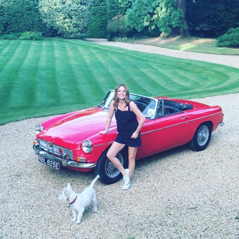 Geri Halliwell, "I've been re-United with my old friend - MGB roadster - I originally bought her with first spice girl pay cheque." Picture: Instagram