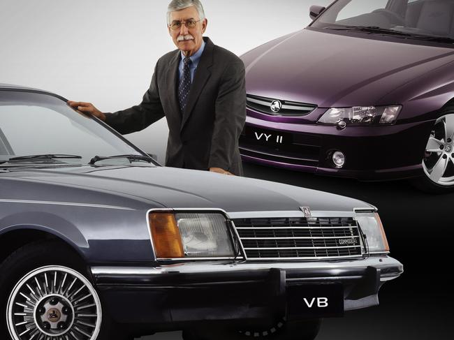 Peter Hanenberger, Holden chairman &amp; MD, with a 1978 Holden Commodore VB model.