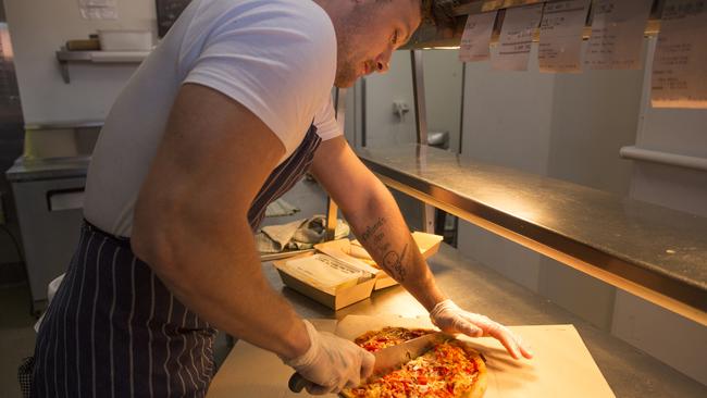 Chef Garrison in the kitchen at Hotel Bruny.