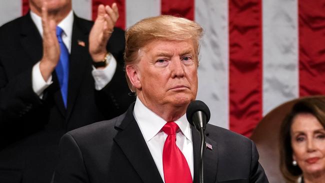 US President Donald Trump delivers the State of the Union address at the US Capitol in Washington, DC, on February 5, 2019. (Photo by Doug Mills / POOL / AFP)