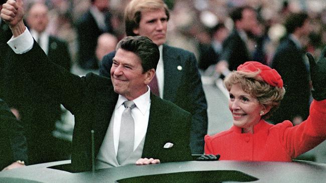 President Ronald Reagan his wife, first lady Nancy Reagan.