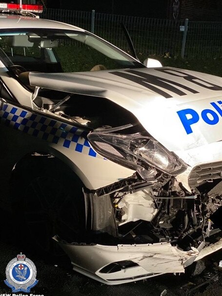 The car was rammed three times. Picture: NSW Police