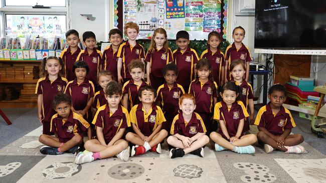 My First Year 2025 – Edge Hill State School Prep Class C. From back row: Luke, Rayansh, Siraj, Daniel, Dakota, Jesseh, Annaveah, Kamari. Tallulah, Neona, Pearl, Theia, Elizabeth, Lyla, Lily. Tennyson, Amira, Isaac, Jett, Thea, Jasmine. Picture: Brendan Radke