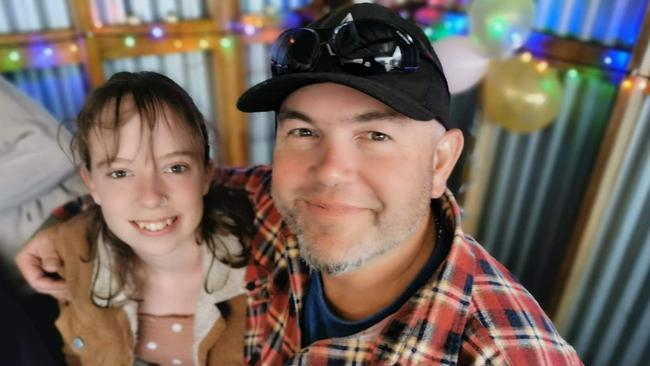 Zoey Walker with her dad Gary, who tragically died in a truck rollover last week.